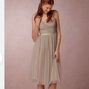 Needle & Thread Grey Tulle Dress